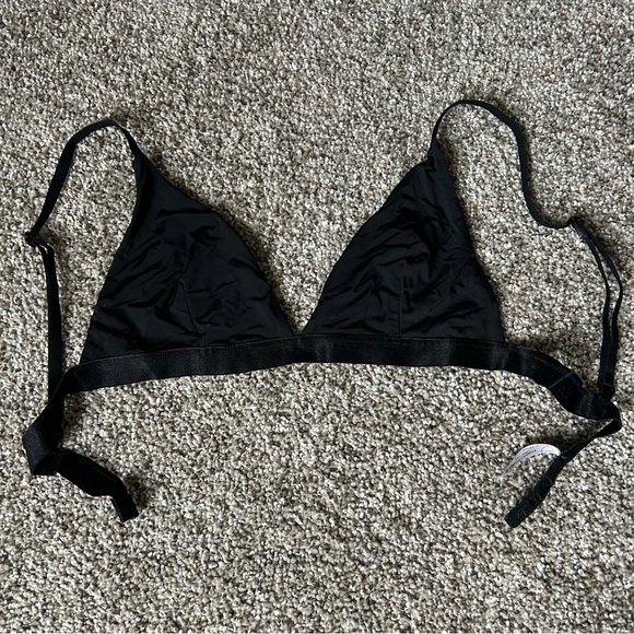 Black triangle silk stretch band bralette - Picture 1 of 4